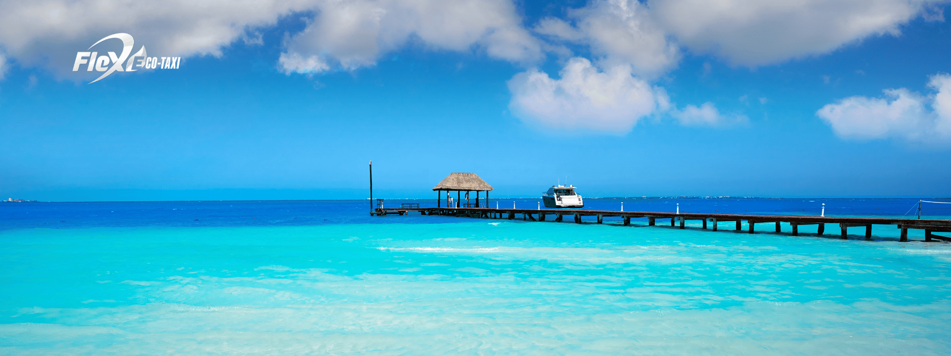 Locals and tourists enjoying calm waters at Playa Langosta in Cancun. Flex Eco Taxi offers reliable transport to this family-friendly beach.